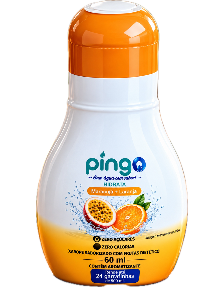 Saborizador líquido Pingo Hidrata sabor Maracujá + Laranja, 60 ml