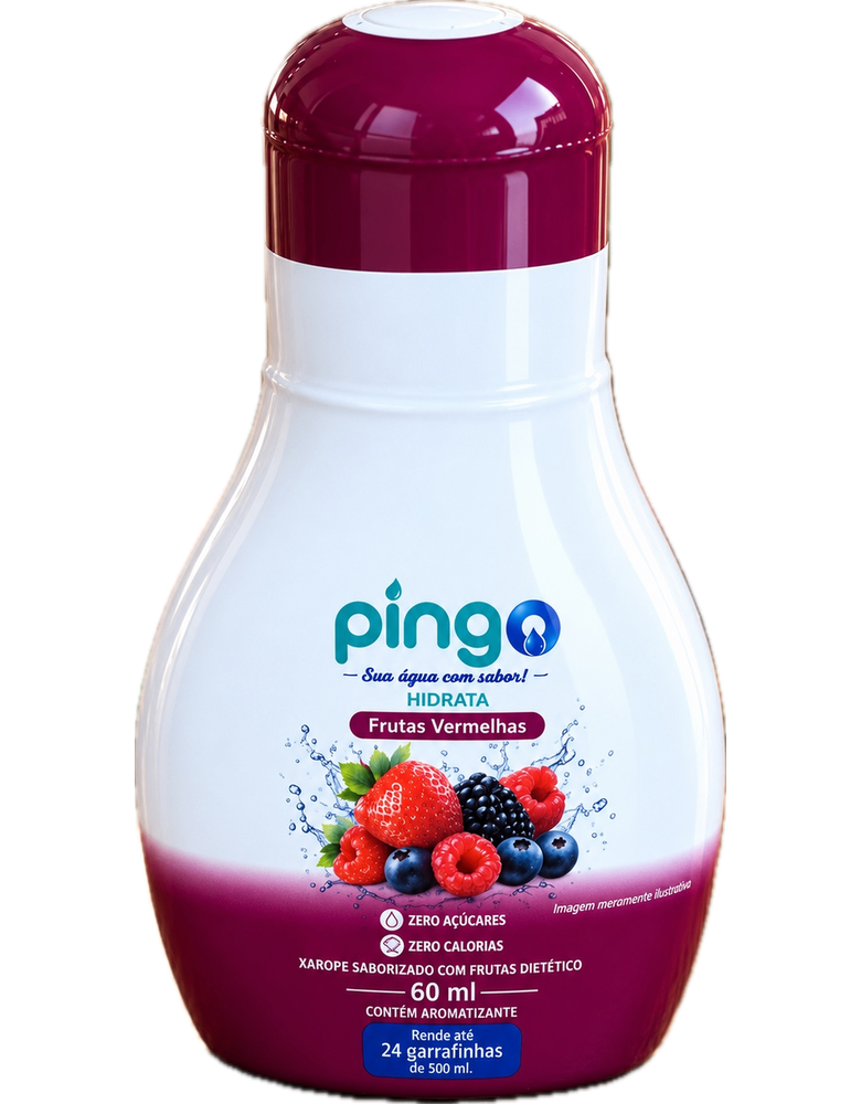 Saborizador líquido Pingo Hidrata sabor Frutas Vermelhas, 60 ml